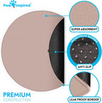 Paw Inspired Round Washable Pee Pad for Dogs | Reusable Puppy Pad for Potty Training, Whelping, Waterproof Mat | Leakproof, Non-Slip Liner (60" Extra Large Size, 1 Pack)