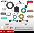 Nilight 4 Pin Trailer Wiring Harness Kit 56336 Simple Fit Tow Hitch | Vehicle Standard 4 Way Connector Custom for 2014 2015 2016 2017 2018 2019 2020 2021 2022 2023 2024 2025 Dodge Durango