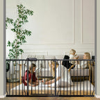 Baby Gates Extra Wide 71.5-76.4 Inch Large Baby Gates for Stairs Tension Pet Dog Gates Indoor for Doorways No Drilling Pressure Mounted Pet Gates for Kids