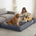WNPETHOME Orthopedic Washable Human Dog Bed for Adult & Dog Cozy Sleep | Human Size Waterproof Big Soft Dog Couch Sofa Bed for Dogs & Adult Relax with Removable Cover Pet Bed Dark Grey 61x43 Inch