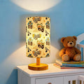 Shark Table Lamp for Boys Bedroom, Wood Base Linen Shade, Nursery Boho Lamp, 3 Level Brightness, Gifts for Boys