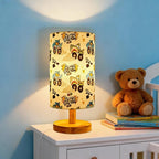 Shark Table Lamp for Boys Bedroom, Wood Base Linen Shade, Nursery Boho Lamp, 3 Level Brightness, Gifts for Boys