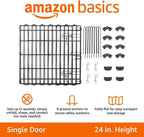 Amazon Basics Foldable Octagonal Metal Exercise Puppy / Dog Playpen - Indoor/Outdoor, Single Door, Extra Small (8 Panels, 24 x 24), Easy to assemble and store, 24" - Puppy, Black