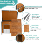 Indoor Outdoor Dog House,Anti-Chewing Iron Frame Dog Kennel,Wood Warm Pets Home,Weatherproof Outside Shelter (43.3" (L) x 29.4" (W) x 33.4" (H) Brown)