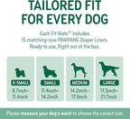 PAWPANG Copper Fit Mate Washable Male Dog Belly Band Kit – 1 Reusable Male Wrap with 15 Dog Diaper Liners, Ideal for Senior Dogs, Incontinence, and Marking, XS