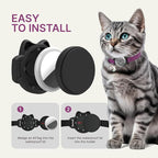 Waterproof Airtag Cat Collar, Breakaway Cat Airtag Collar with Luminous & Reflective Pattern Strap, Lightweight Kitten Collars for Apple Air tag, Hidden Holder for GPS Tracker - Cats, Kittens (9-13")