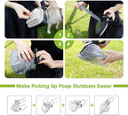 SUPERDESIGN Dog Pooper Scooper, Pooper Scooper for Small and Large Dogs, Dog Poop Scooper for Yard, Pooper Scooper with Bag Attachment and Leash Clip, Ideal for Walks, Travel and Camping (Large,Black)