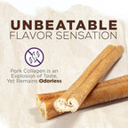 Natural Farm Pork Collagen Sticks Dog Chews, 6-Inch (15 Pack), Odor-Free Long-Lasting Chews, 100% Natural Pork Bacon Skin, Great Alternative for Bully Stick & Rawhide, Great for All Dogs
