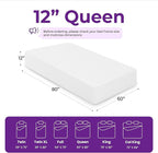 GAESTE 12 Inch Queen Cooling Gel Memory Foam Mattress Medium Firm for Cool Sleep Pressure Relieving CertiPUR-US Certified Foam, Convenient Mattress in a Box Fiberglass Free (Queen, 12 in)