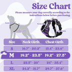 rabbitgoo Dog Harness Medium Sized, No Pull Pet Harness with 3 Buckles, Adjustable Soft Padded Vest with Control Handle, Walking Reflective Pet Vest for Medium Dogs, Purple, M