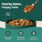 Jinx Bone Broth Stew for Dogs - Salmon & Vegetables Recipe - Grain-Free Wet Dog Food & Topper for Picky Eaters - Promotes Lean Muscle Growth, A Healthy Coat & Improved Digestion - 13 Oz, 12 Pack