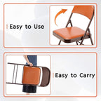 SKOK 4 Pack Padded Folding Chairs with Upholstered Cushion & Back, Padded Seats for Indoor & Outdoor, Portable Stackable Commercial Foldable Chairs w/Metal Frame for Events, Wedding Party