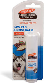 Palmer's Cocoa Butter Fragrance Free Intensive Paw Repair Swivel Stick for Dogs Cocoa Butter Paw Balm with Vitamin E, Peppermint Oil, and Shea Butter for Rough & Dry Pads for Dogs -0.5 oz