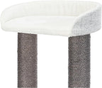 TRIXIE Pilar Cat Scratching Post 39.4 Inch - with Durable Sisal Rope (Gray) and Condo, Two Platforms, Top Platform with Backrest & Dangling Cat Toy - in Gray