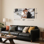Personalized Custom Canvas Prints with Your Photos & Text, Customized Picture Print, Transform Own Images Into Framed Wall Art Digitally Printed Photo to Canvas, Keepsakes Gifts for Family 48x24’’