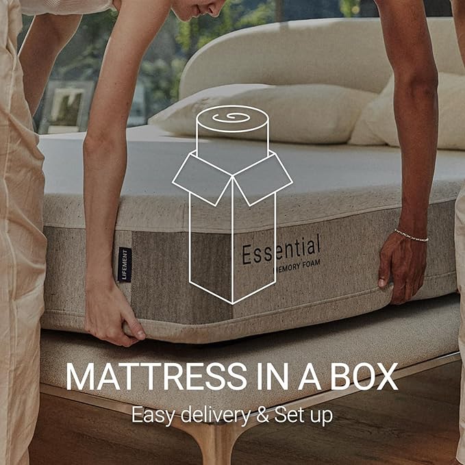 LIFEMENT Twin Mattress 12 Inch for Kids, Essential Graphite Infused | Medium Firm, Fiberglass Free, Cooling Pressure Relief | CertiPUR-US & Oeko-TEX Certified, Mattress in a Box