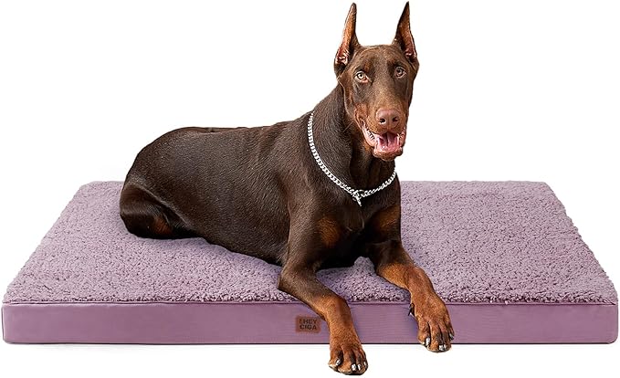 EHEYCIGA Orthopedic XXL Dog Beds for Jumbo Dogs with Removable Washable Cover for Crate, Fog Purple, 47x29