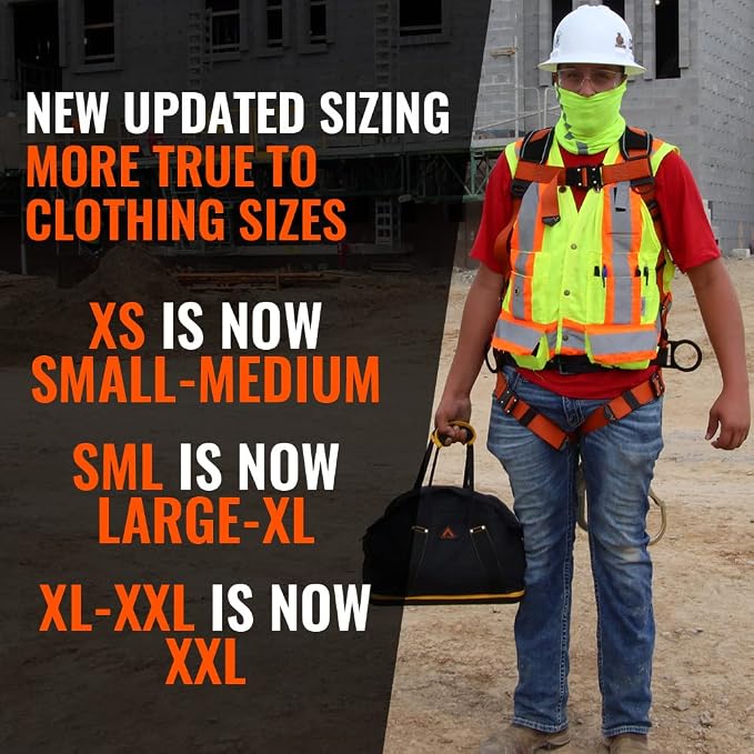 Warthog Comfort MAXX - Safety Harness for Construction – Fall Protection Equipment with Removable Belt and Lumbar Support, Side D-Rings, and Padding, OSHA & ANSI Compliant (3XL)