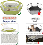 Pawaboo Small Animals Playpen, Waterproof Small Pet Cage Tent with Zippered Cover, Portable Outdoor Yard Fence with 3 Metal Rod for Chick/Kitten/Puppy/Guinea Pig/Rabbits/Hamster/Chinchillas,Green