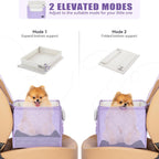 PETSFIT Dog Car Seats for Small Dogs, Patent Safe Buckles Cat Car Seat, Car Seat for Dogs with Safety Belt, Suitable for Small Pets Up to 25lbs (Lavender Purple)