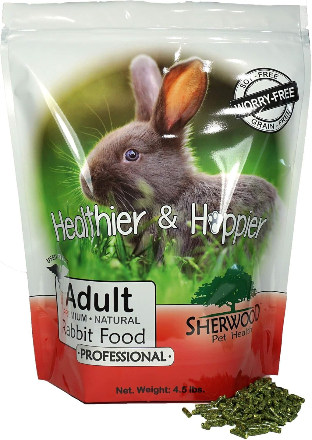 Sherwood Pet Health Adult Rabbit Food Professional (Alfalfa) 4.5 lbs, Grain and Soy-Free for Better Digestion