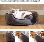 Amazon Basics Round Dog Bed for Medium Dogs, Cat Beds for Indoor Cats, Washable Pet Bed with Soft Plush Cushion, Anti-Slip Bottom, 25x21x8 Inches, Gray