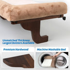 Cat Perch for Window Sill with Bolster - Orthopedic Hammock Design with Premium Hardwood & Robust Metal Frame - Cat Window Seat for Large Cats and Kittens - Dark Stained Wood with Brown Bed