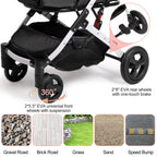 Pet Stroller for Medium Small Dog & Cat, Foldable Lightweight Dog Stroller with Storage Basket Pet Travel Carriage with Safety Leashes, 4 Wheel, Black