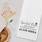 EIONEY Spoiled Dogs Live Here Funny Dog Kitchen Towels & Tea Towels,Dish Cloth Flour Sack Hand Towel for Farmhouse Kitchen Decor,24 X 16 Inches Cotton Dish Towels Dishcloths,Dog Lovers Gifts