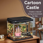 HERCHR Castle Aquarium Decoration, Fish Tanks Ornament Resin Castle Cave Hideouts House Plants Supplies Accessories Safe for Freshwater and Saltwater Fish Tanks(Pink)