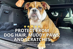 Bulldogology SUV Cargo Liner for Dogs 55"x82" Heavy Duty Pet Trunk Cargo Cover Area - Trunk Cover Car Protector for Dogs Waterproof Nonslip Mat - Dog Cargo Liner SUVs Vans Cars (Large, Black)