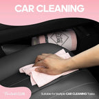Fantasticlean Microfiber Cleaning Cloth Roll 4 Rolls 240 Pack, Tear Away Paperless Towels, 8" x 8", Reusable Washable Rags, House Kitchen, Pet, Office, Indoor Outdoor, Portable (2Pink 2Light-Purple)
