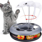 Pawzone Cat Toys, Cat Toys for Indoor Cats,Interactive Kitten Toys Roller Tracks with Catnip Spring Pet Toy with Exercise Balls Teaser Mouse (Soft Grey)