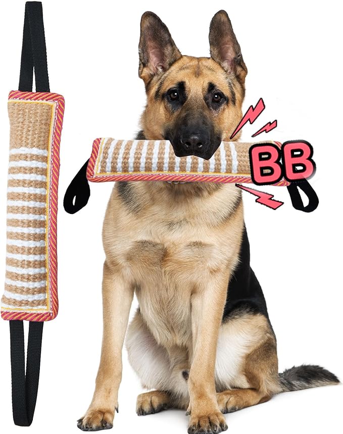 Clysoru Tug Toy for Dogs Squeaky Toy with 2 Strong Handles Lasting Training Equipment Puppy to Large Dog Interactive Toys of War Pull Indestructible Rope Pet Crinkle Teething (Flower)