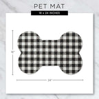 DII Braided Pet Mat Collection 100% Cotton, Bone Shape, Black/White Buffalo Check