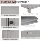 Storage Bench with 3 Shutter-Shaped Doors, Wood Shoe Bench with Removable Cushion and Hidden Storage Space for Entryway, Living Room, Hallway 43.5" L*16" W*18" H (Gray Wash Pine)