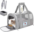 20" Large Soft Sided Cat Carrier Pet Carrier for Cats Dogs Under 25 lbs, Folding Dog Carrier Cat Carrier for 2 Cats Travel Carrier Bag, Grey