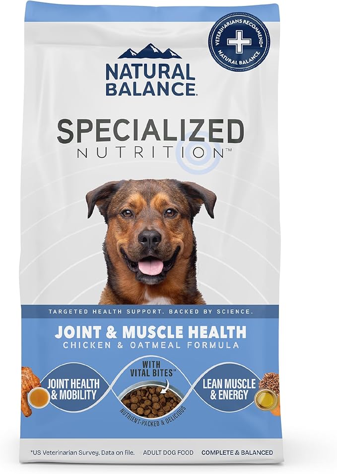 Natural Balance Specialized Nutrition Dry Dog Food Formula with Chicken and Oatmeal for Dogs, Joint Health & Muscle Health Dog Food, Natural Ingredients with Added Vitamins & Minerals - 3.5 lbs