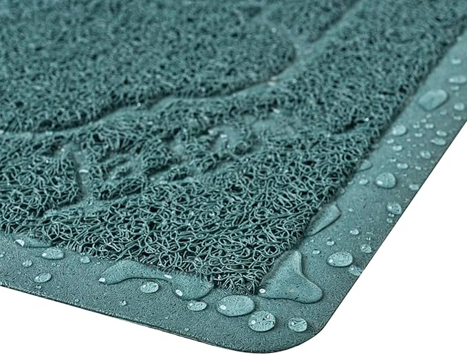 WePet Cat Litter Box Mat, Kitty Premium PVC Pad, Durable Trapping Rug, Phthalate Free, Urine-Resistant, Scatter Control, XXL 47 x 36 Inch, Celadon Green