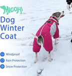 MIGOHI Full Body Dog Coat - Warm Reflective Large Dog Winter Coat with Harness,Turtleneck Fleece Jacket for Dogs,Four-Leg Windproof Puffer Jackets Snowsuit with Zipper for Small Medium Large Dogs,XL