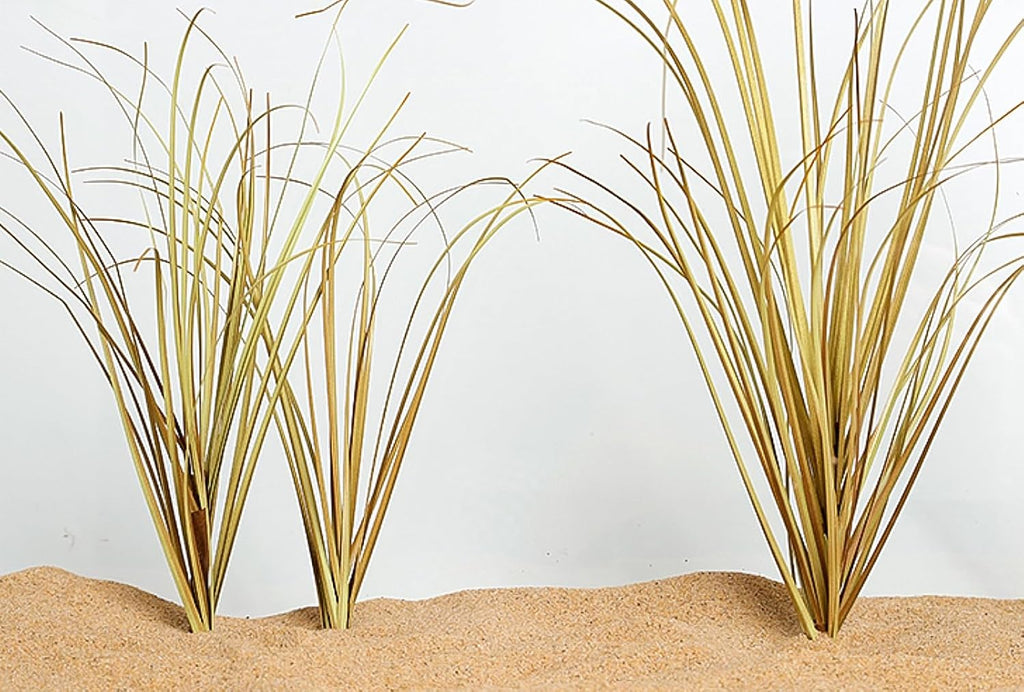 Reptile Terrarium Plants, Bearded Dragon Tank Decor Accessories for Ball Python Leopard Gecko Tree Frog Tarantula Lizard Corn Snake Tortoise Chameleon Crested Gecko - Fake Desert Dry Grass