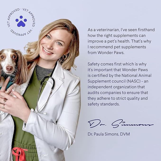 WONDER PAWS Premium Collagen for Dogs – Liquid Support for Skin, Coat, HIPS & Joints – with Hyaluronic Acid & Types I, II & III Collagen – Daily Wellness Formula, Made in USA