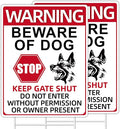 Beware of Dog Signs, 2 Pack 13"x10" Double-Sided Signs, Corrugated Plastic, H-Stake Metal Stakes, Dog Signs for Yard, Garden and Yard Wall Decor, Beware of Dog Signs for Fence