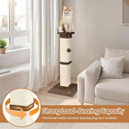 Cat Scratching Post 33 inch for Indoor Cats, High Cat Scratch Post Brown, Cat Tree for Full-Body Stretching, Protect Your Furniture