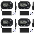 4Pack Aquarium Thermometer, Reptile Fish Tank Thermometer, Digital Thermometer, Terrarium Water Temperature Test, with Large LCD Display