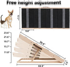 Upgrade 2-in-1 Pet Ramp Dog Stair,Folding Pet Stairs,Portable Dog Ramp for Small&Large Old Animals with Non-Slip Surface,Dog Ramp for Bed,Couch and Car,11.8" to 23.6" Height Adjustable(40×17.7)