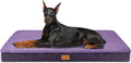 Patas Lague Orthopedic Large Dog Bed Washable Pet Sofa Mat 56''X40''Purple | Egg-Crate Foam Dog Couch For Large Sized Dogs, Waterproof Removable Cover, Soft Pet Crate Bed With Nonskid Bottom