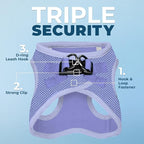 Best Pet Supplies Voyager Step-in Air Harness - All Weather Mesh, Reflective, No Pull Harness for Dogs, Cats - Secure with Hook & Loop Fastener, Buckle, Double D-Rings - Lavender, S