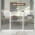 41" Extra Tall and Wide Baby Gate, 63-65.7'' Wide Pet Cat Gate for Doorway, Extra Wide Pressure Mounted Child Door with Expansion Kit, Metal Safe Gate, Tall Dog Gate, White