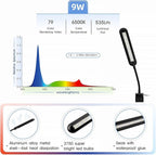 hygger 5-10 Gallon Nano Tank Mini Clip-on Aquarium Light with White Blue Red LEDs Fish Tank Lighting Built-in Timer 5 Brightness Levels 9W